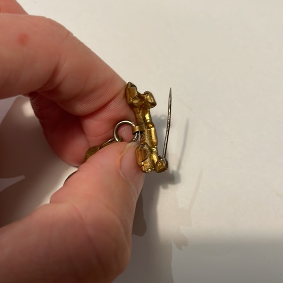 Vintage gold brass Liberty Bell lapel pin - Picture 3 of 6